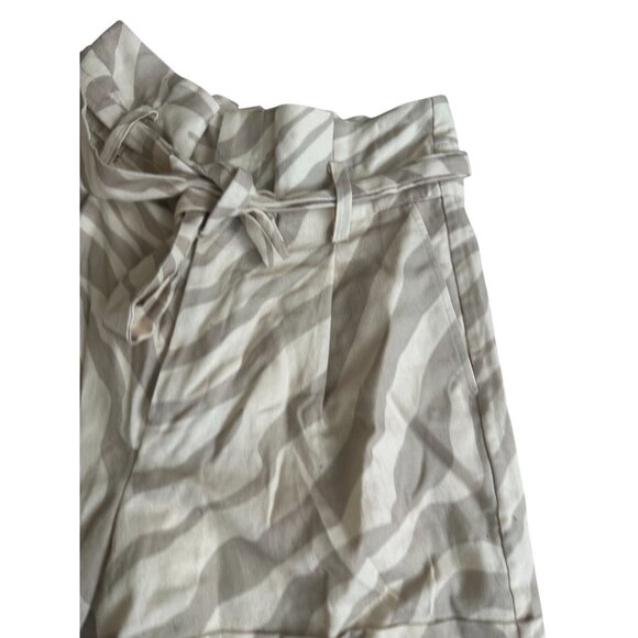 ANINE BING Beige Tan Zebra Print High Waist Belted Shorts Size 36 / US 6 - Picture 4 of 11
